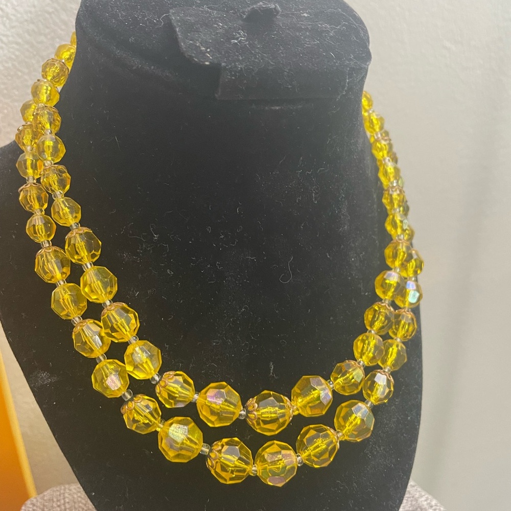 Yellow beaded necklace